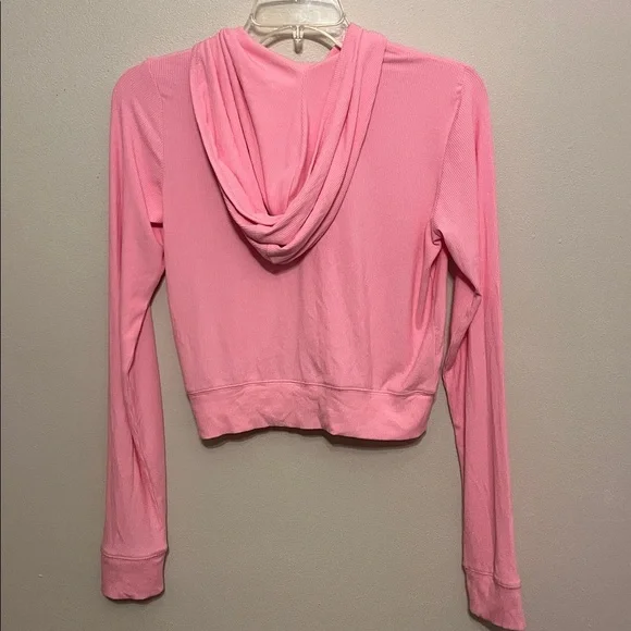 NWT Skims Soft lounge zip up hoodie ribbed new bubblegum pink - Picture 5 of 7